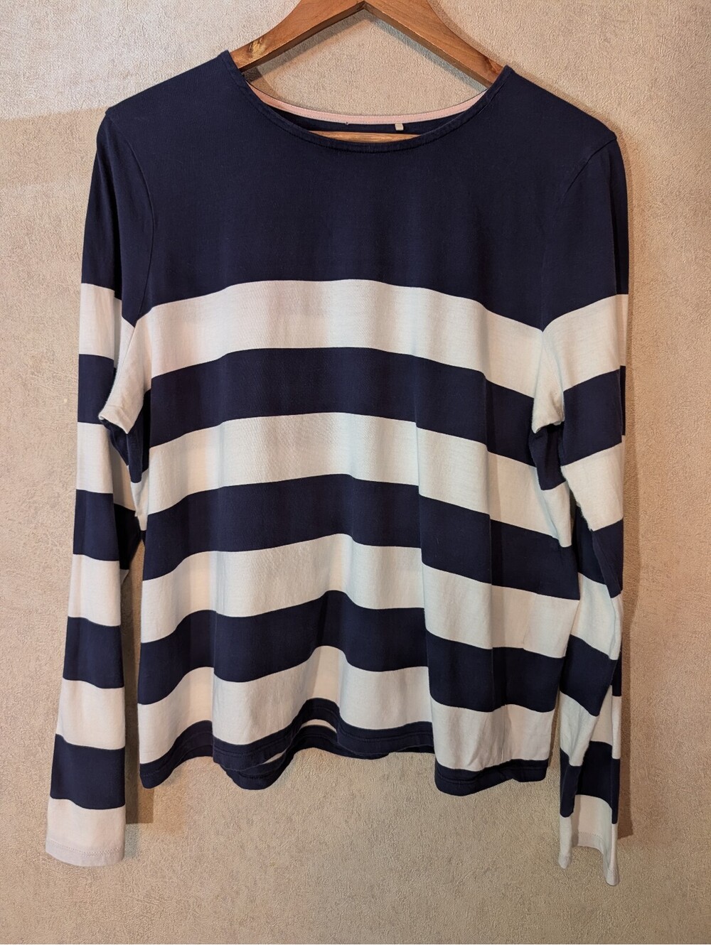 BODEN navy white sailor stripe cotton tee sz 12
